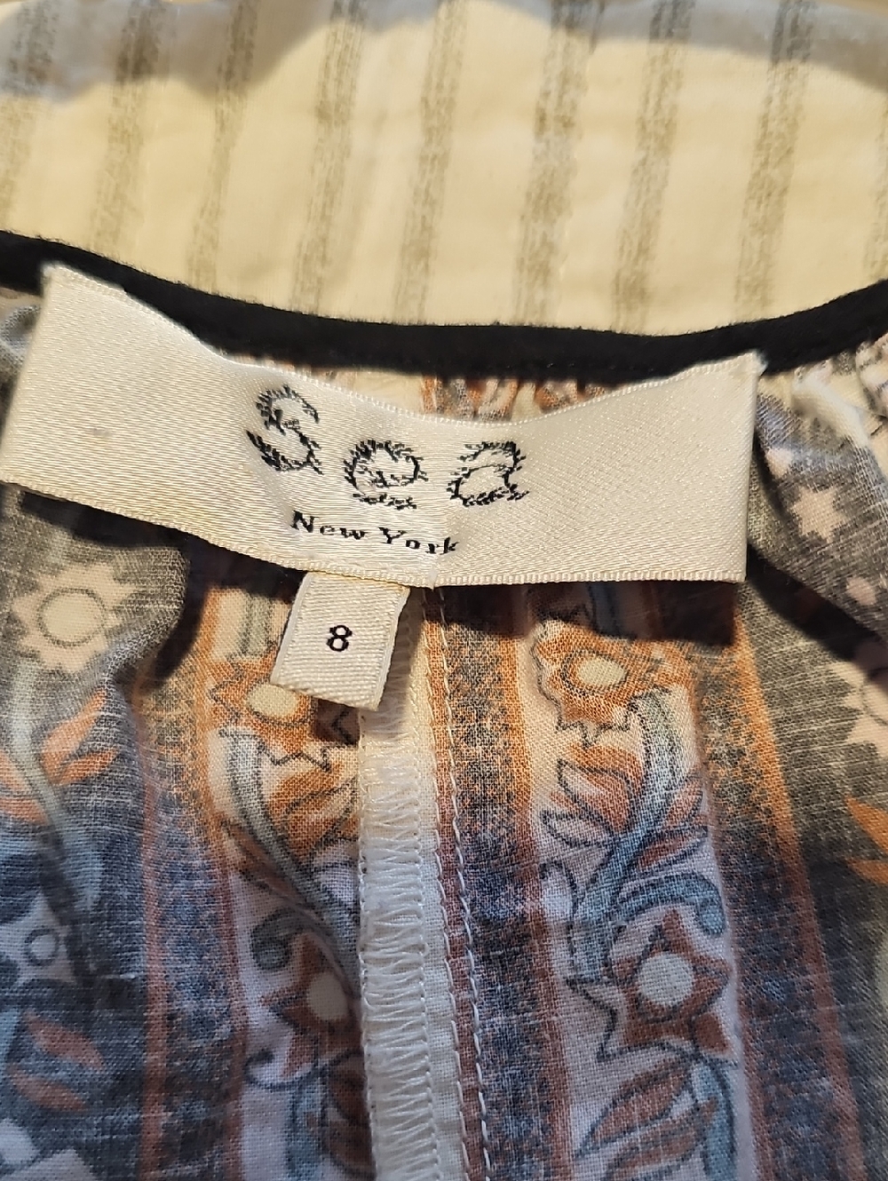 Sea New York Boho Floral Mixed-Print Long Sleeve Peplum Top - Picture 2 of 4